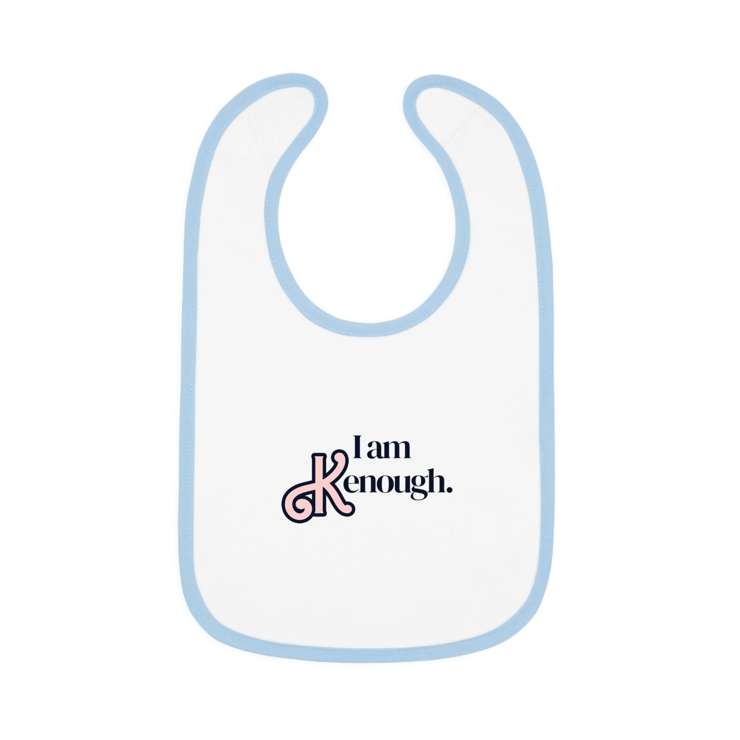 I am Kenough Baby Contrast Trim Jersey Bib